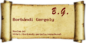 Borbándi Gergely névjegykártya
