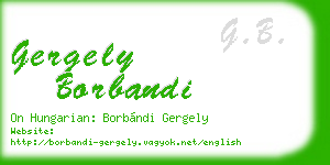 gergely borbandi business card