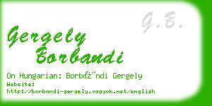 gergely borbandi business card